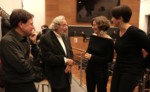 2015. Roma. Luis Bacalov. Con Daniela Troilo, Laura Polimeno e Stefano Cardi.